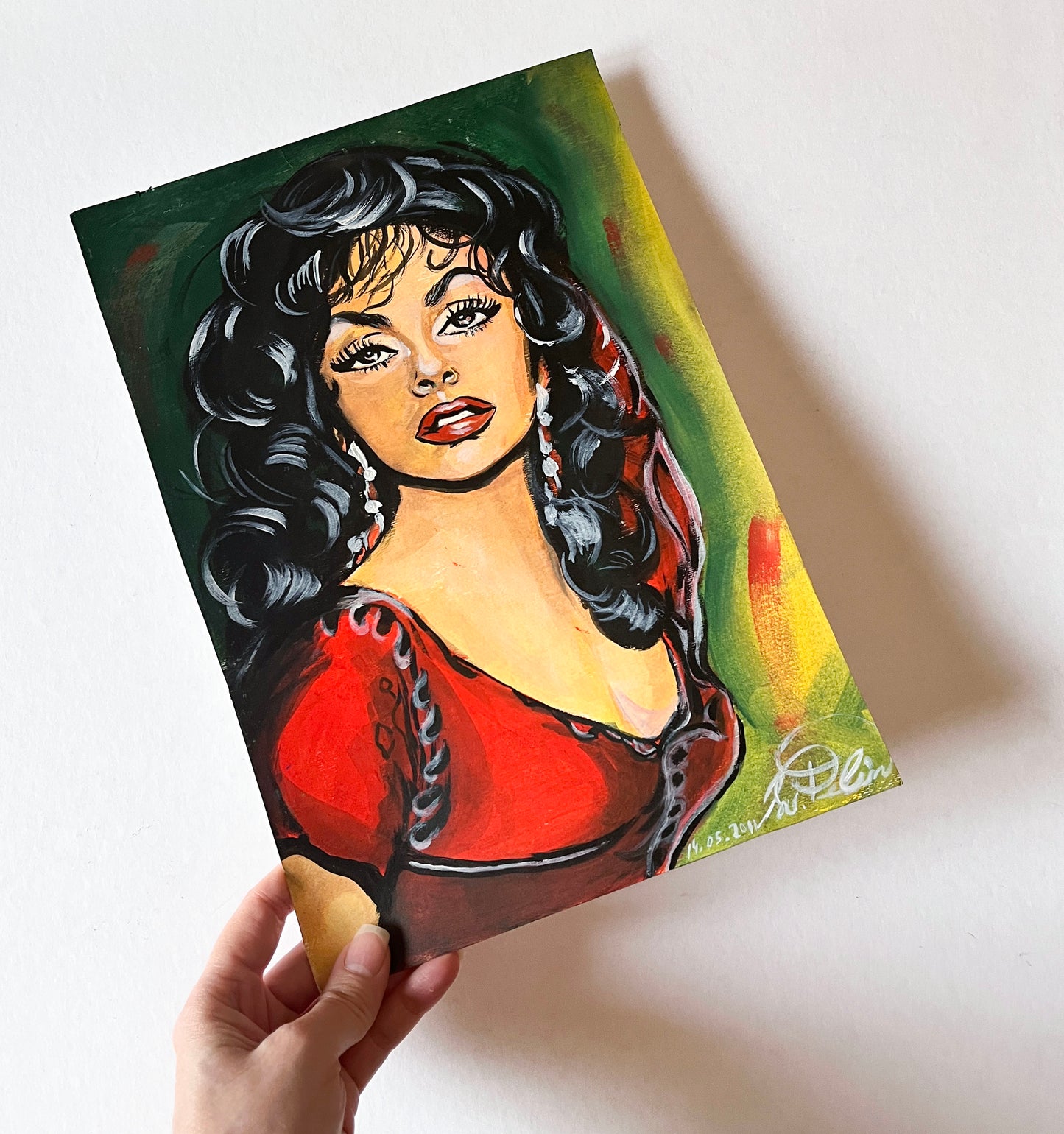 Gina Lollobrigida, Esmeralda, Notre-Dame de Paris, ORIGINAL Acrylic Painting, Artwork by Svetlana Pelin