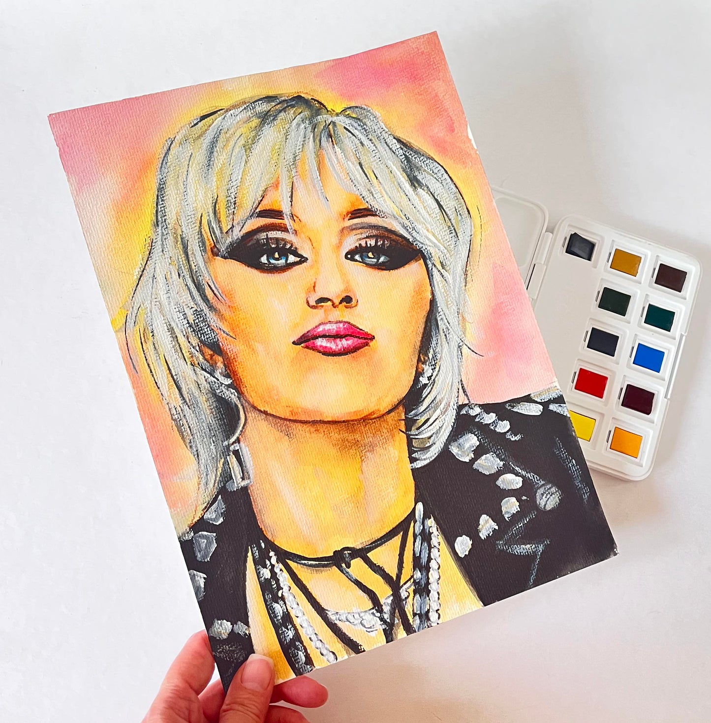 Miley Cyrus, ORIGINAL Watercolor Painting, Artwork by Svetlana Pelin