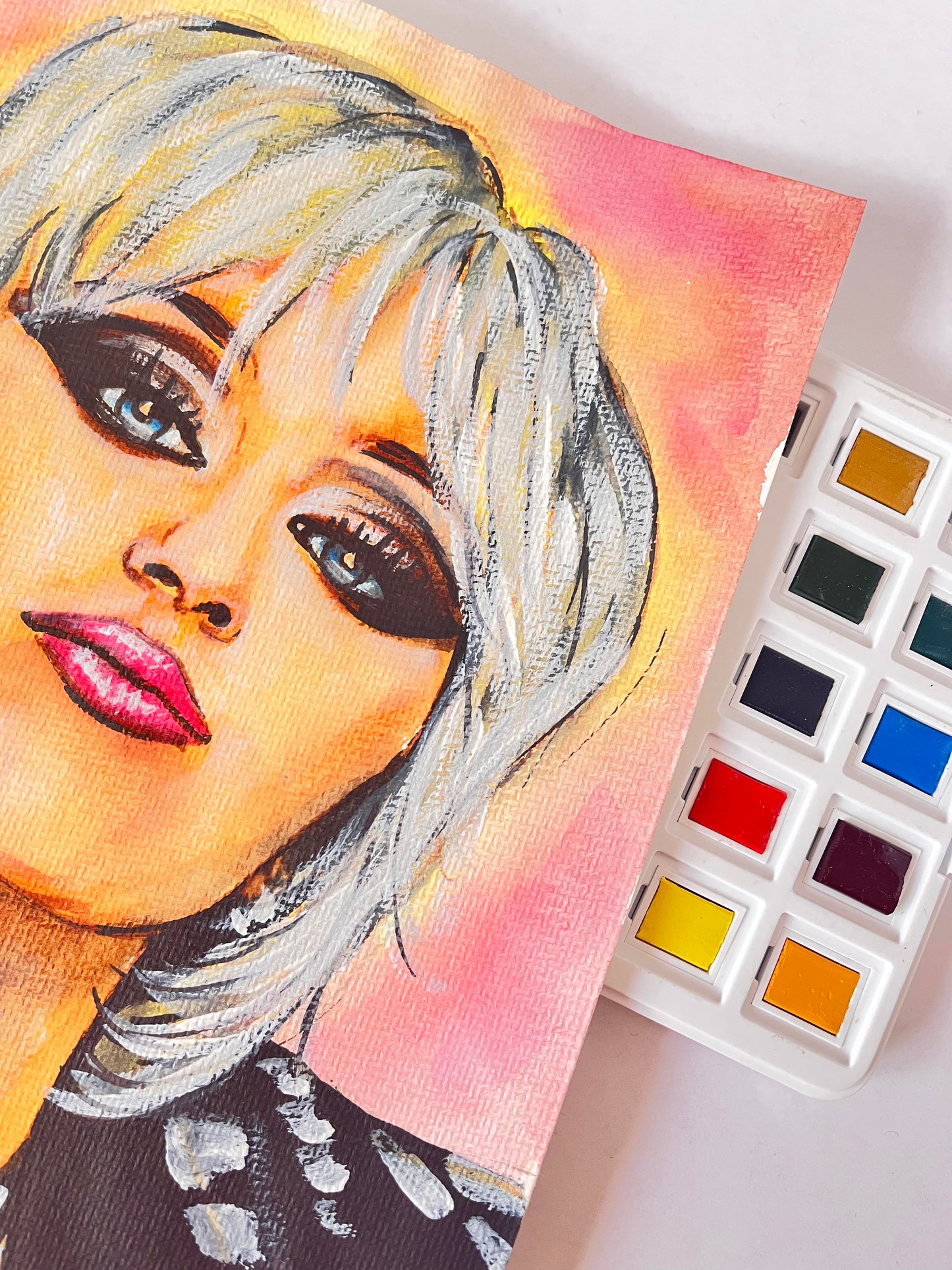 Miley Cyrus, ORIGINAL Watercolor Painting, Artwork by Svetlana Pelin