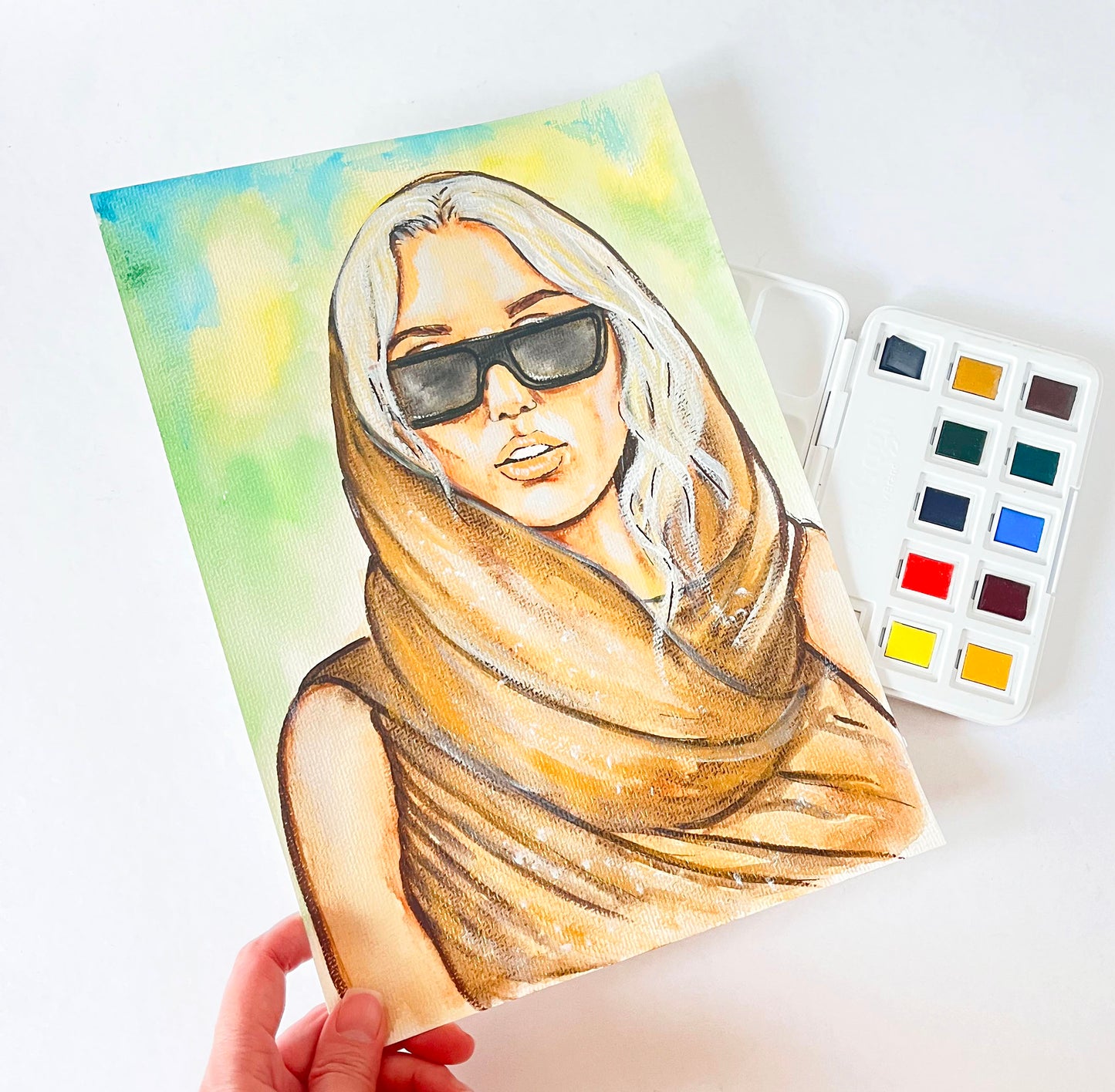 Miley Cyrus, ORIGINAL Watercolor Painting, Artwork by Svetlana Pelin