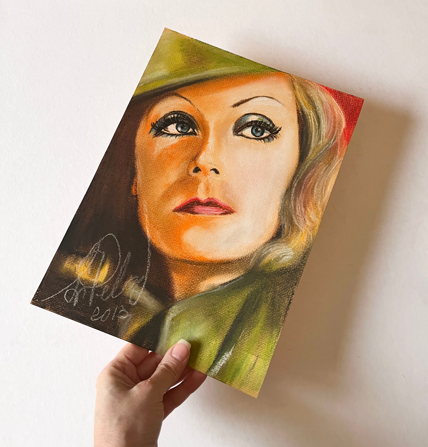 Greta Garbo, Queen Christina, ORIGINAL Pastel drawing, Artwork by Svetlana Pelin