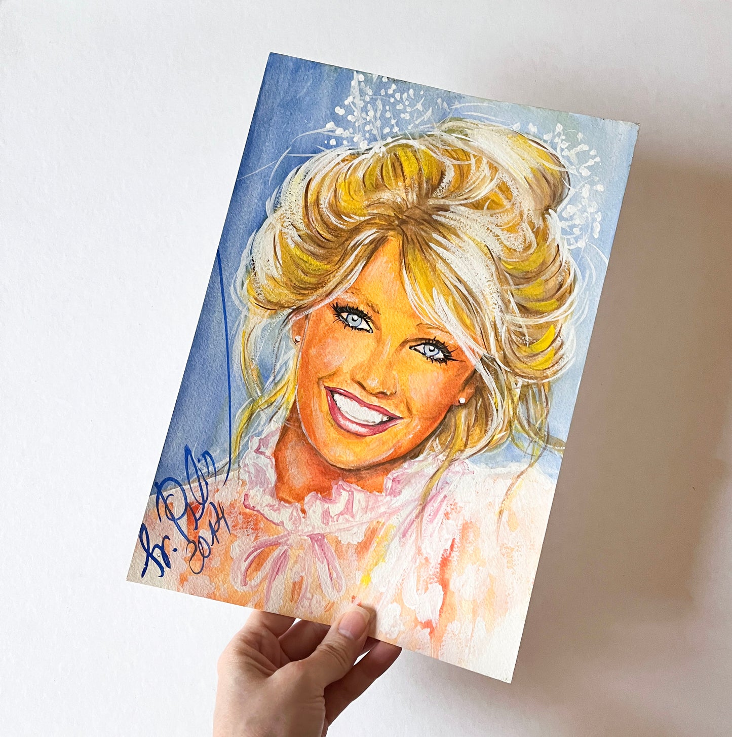 Heather Locklear, ORIGINAL Gouache Painting, Artwork by Svetlana Pelin