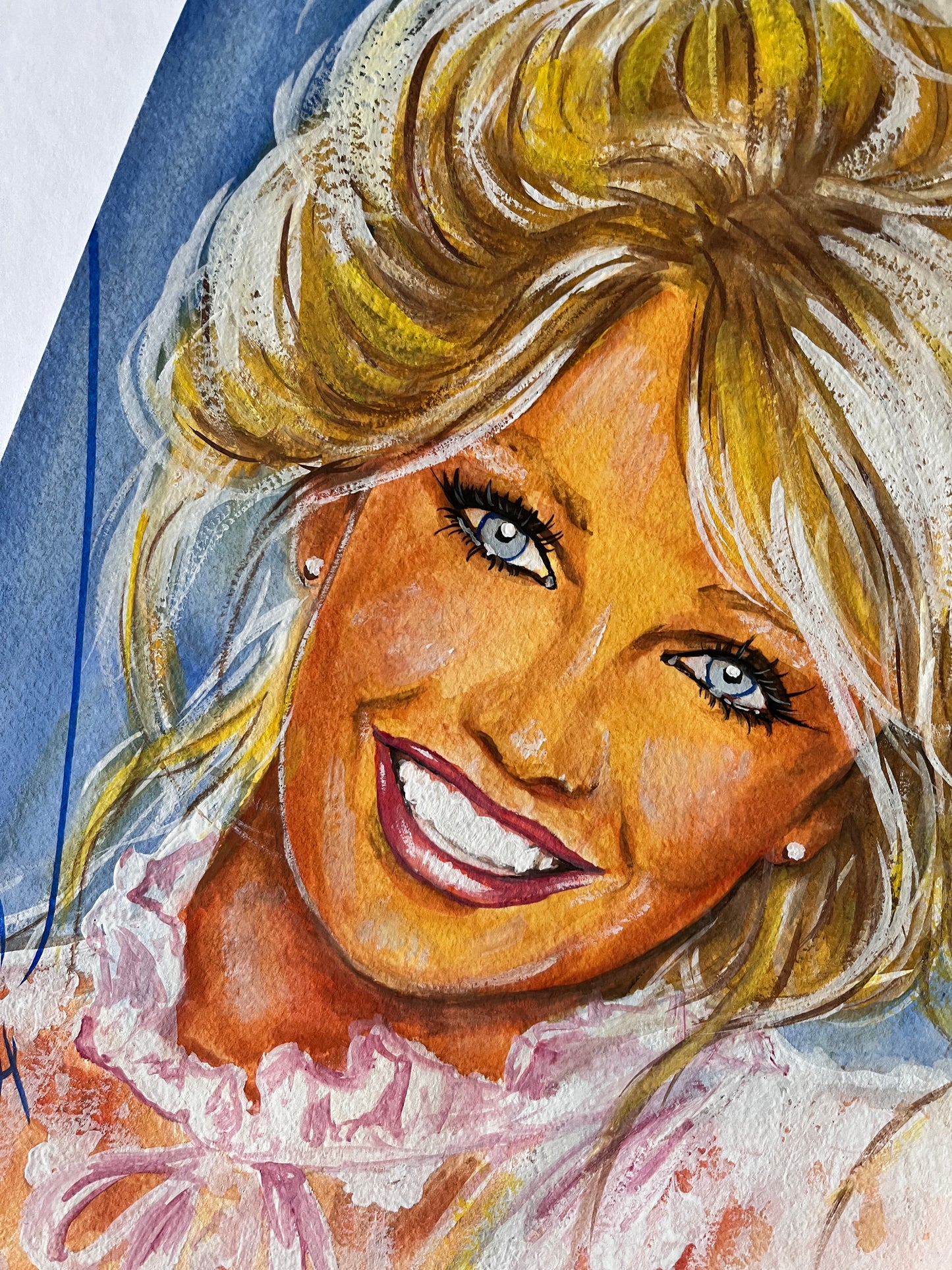 Heather Locklear, ORIGINAL Gouache Painting, Artwork by Svetlana Pelin