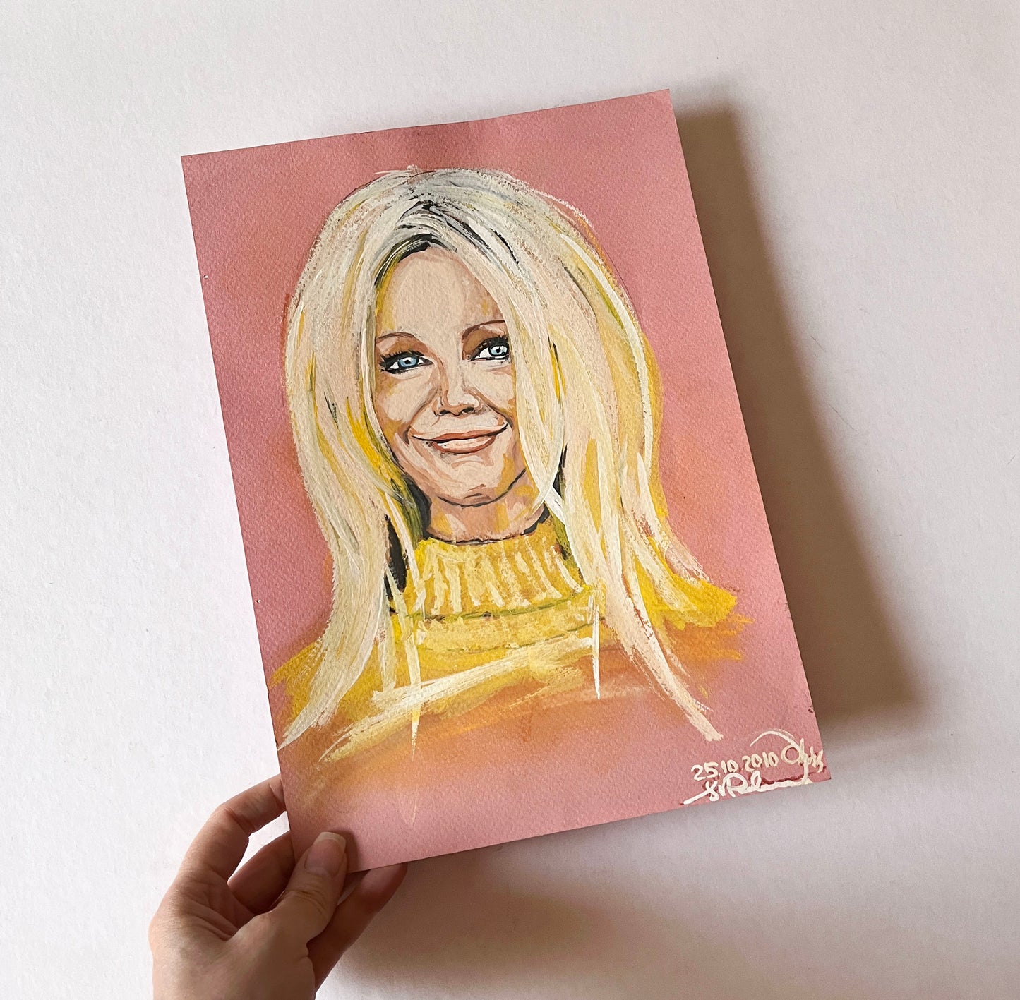 Heather Locklear, ORIGINAL Gouache Painting, Artwork by Svetlana Pelin