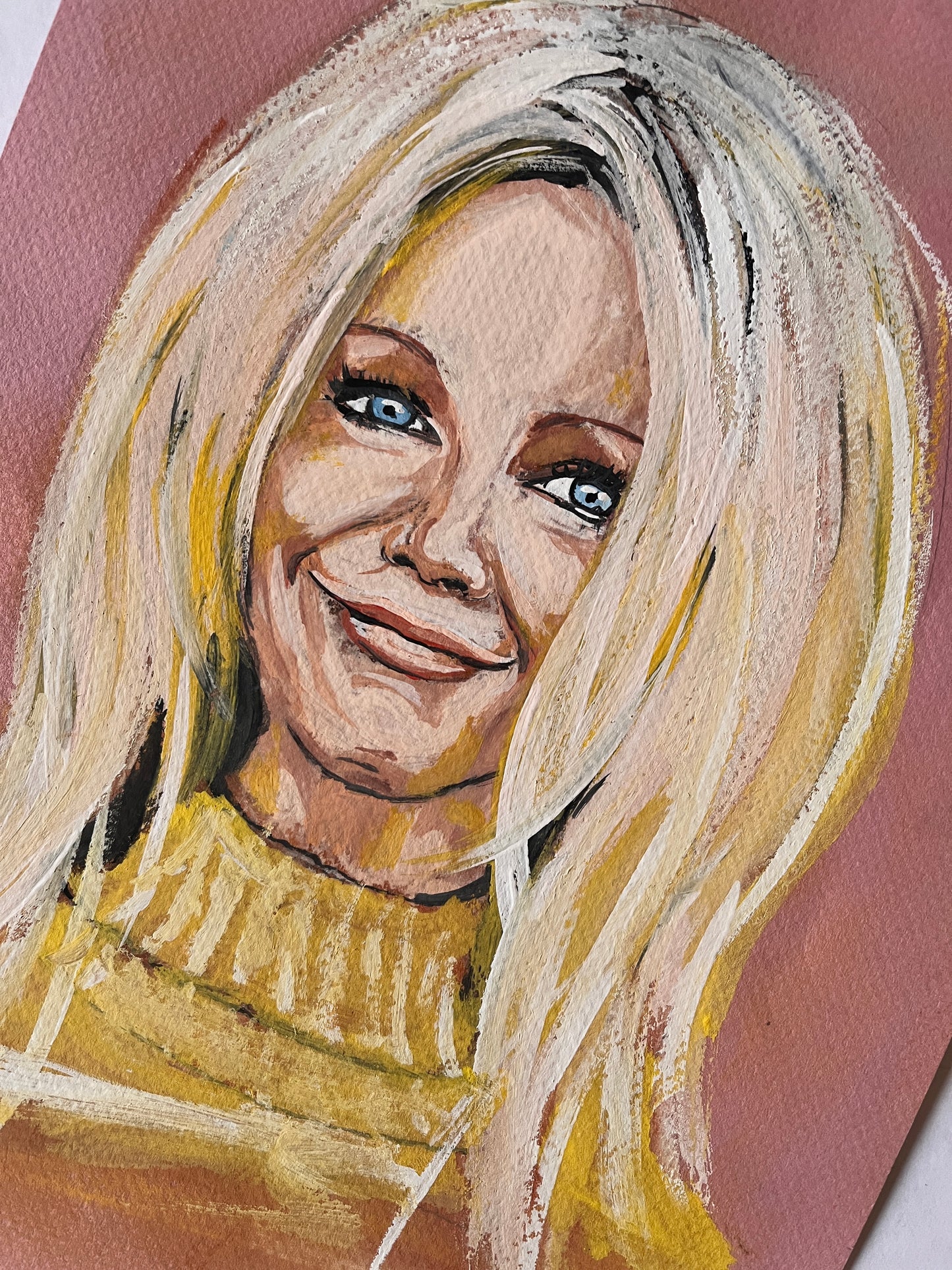 Heather Locklear, ORIGINAL Gouache Painting, Artwork by Svetlana Pelin