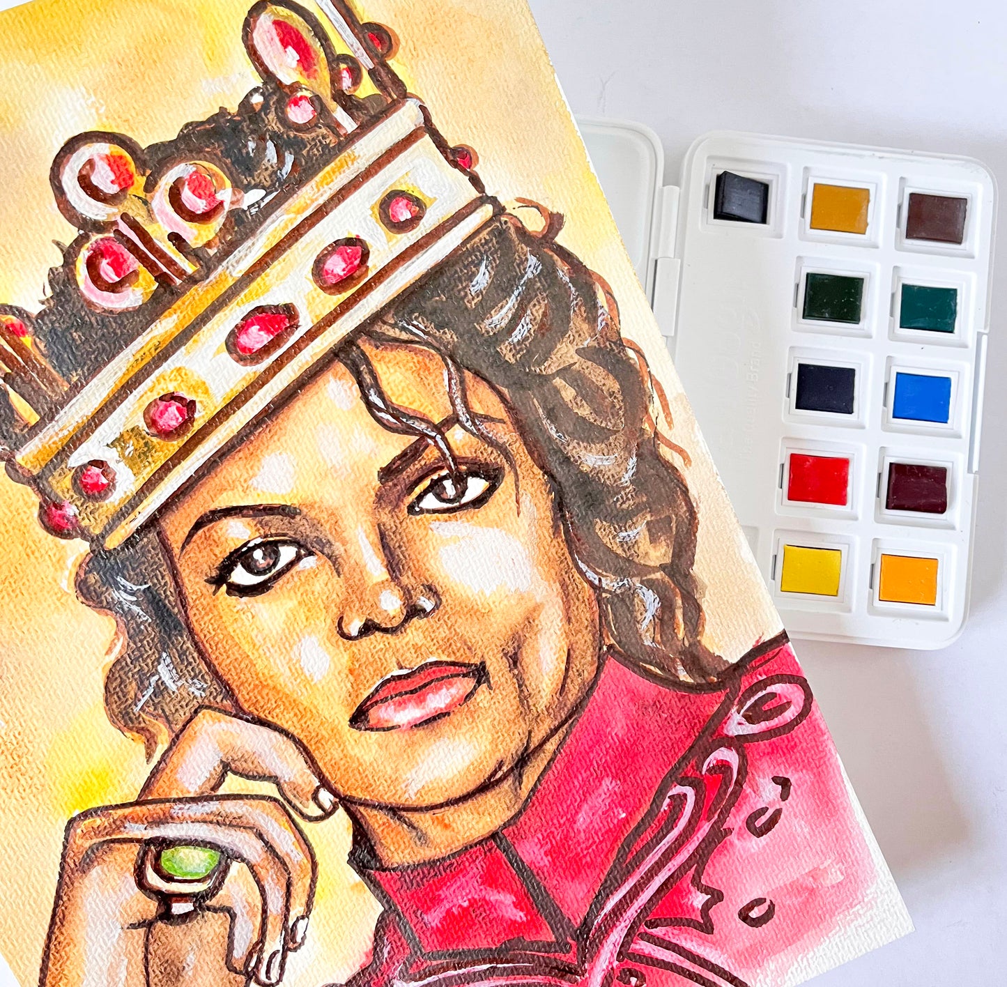 Michael Jackson, MJ, ORIGINAL Watercolor Painting, Artwork by Svetlana Pelin