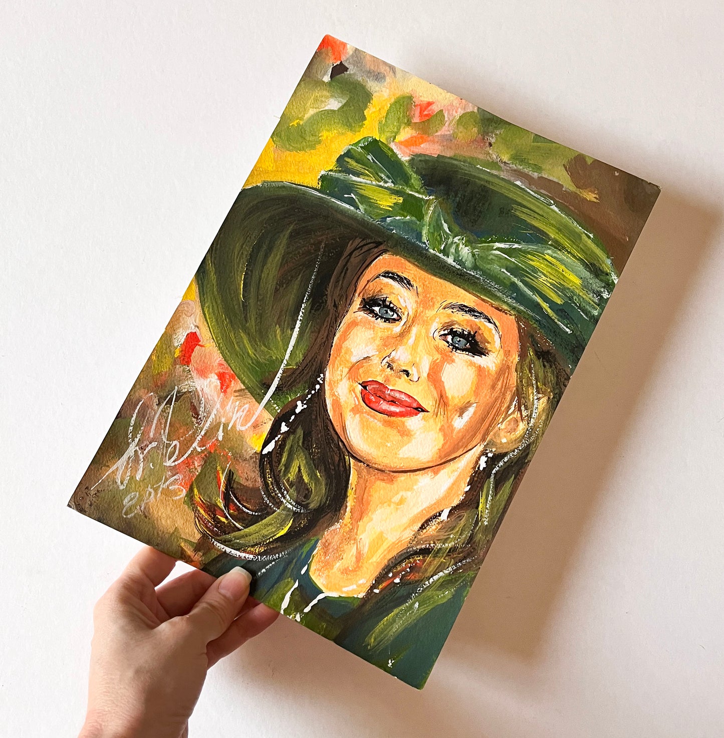 Isabelle Adjani, ORIGINAL Gouache painting, Artwork by Svetlana Pelin