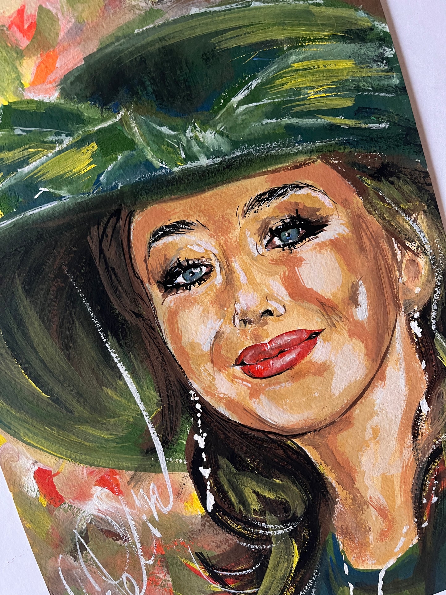 Isabelle Adjani, ORIGINAL Gouache painting, Artwork by Svetlana Pelin
