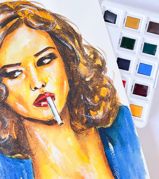 Monica Bellucci, ORIGINAL Watercolor Painting, Artwork by Svetlana Pelin