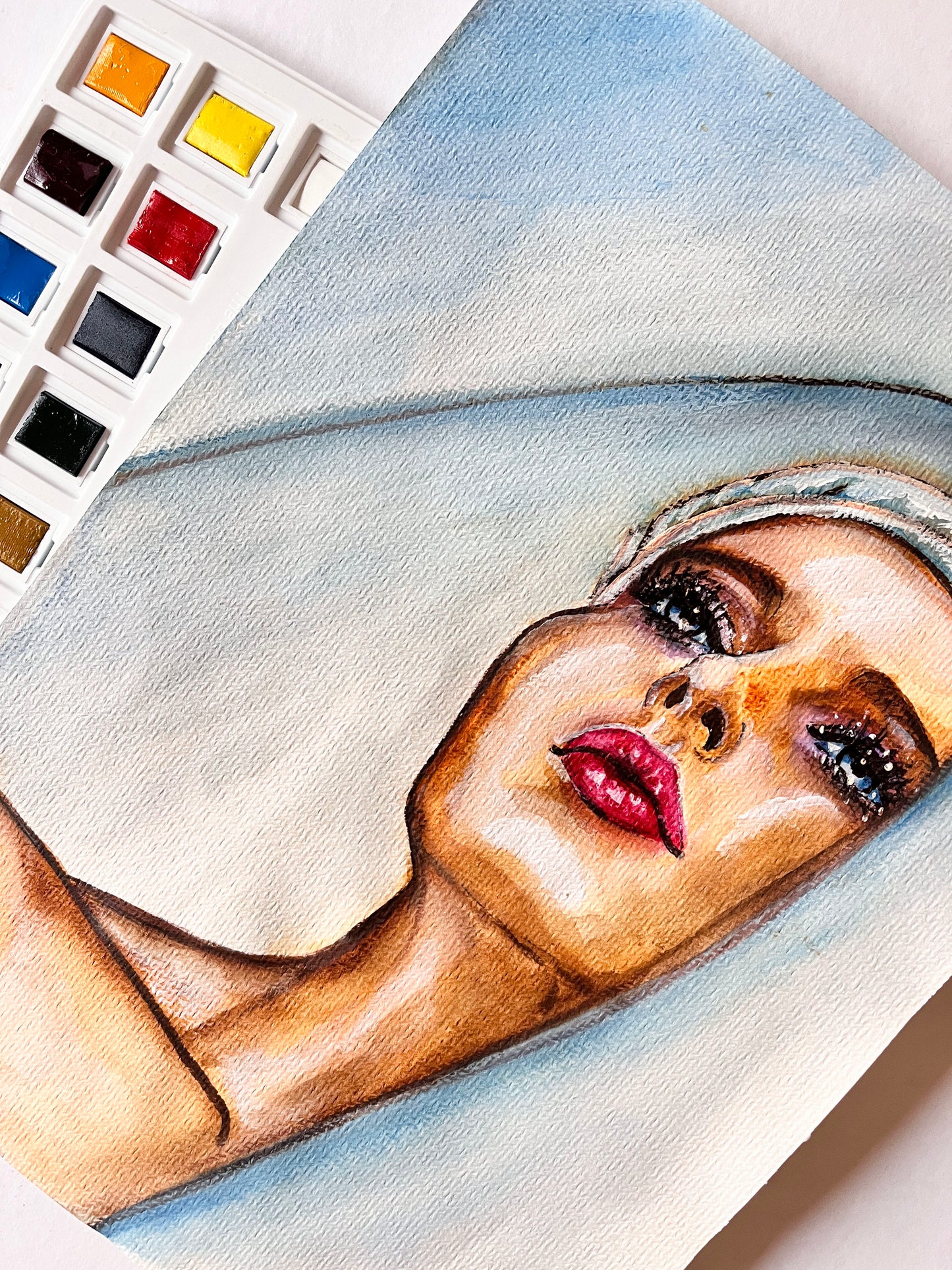 Isabella Rossellini, ORIGINAL Watercolor Painting, Artwork by Svetlana Pelin