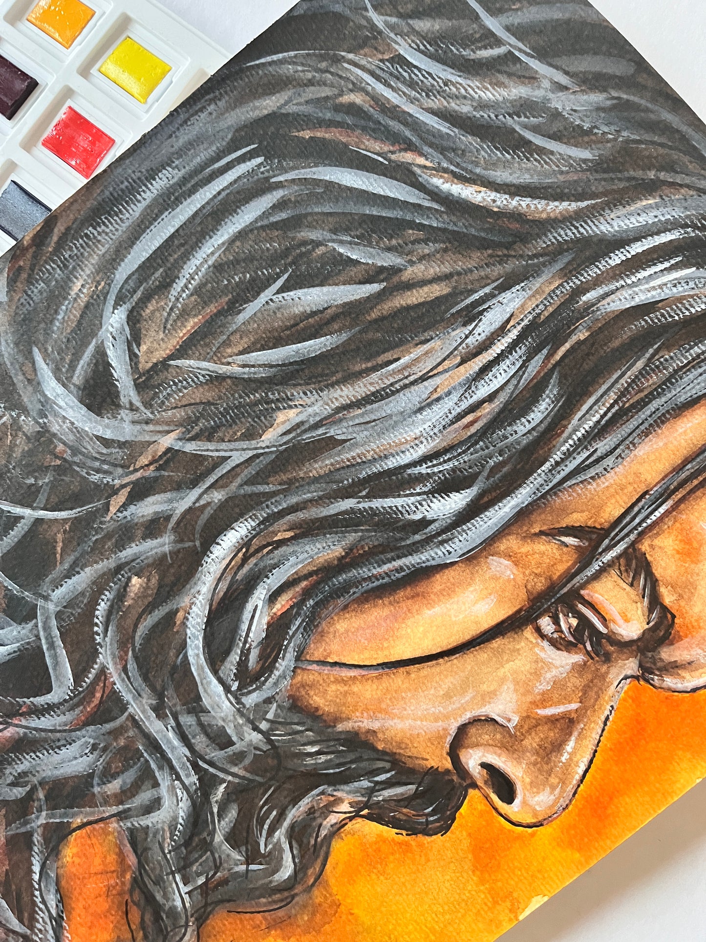 Jason Momoa, JM, ORIGINAL Watercolor Painting, Artwork by Svetlana Pelin