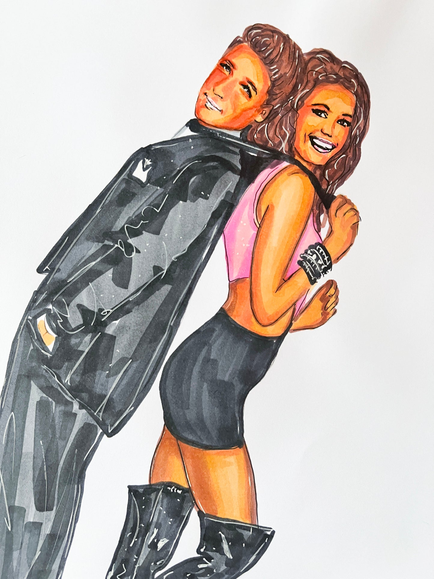 Julia Roberts, Richard Gere, Pretty Woman, ORIGINAL Marker drawing, Artwork by Svetlana Pelin