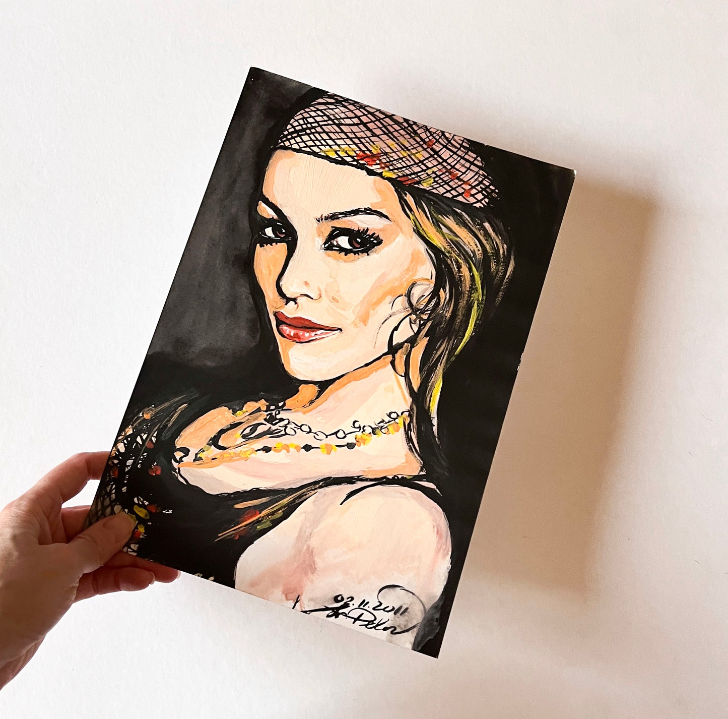 Jennifer Lopez, ORIGINAL Gouache painting, Artwork by Svetlana Pelin