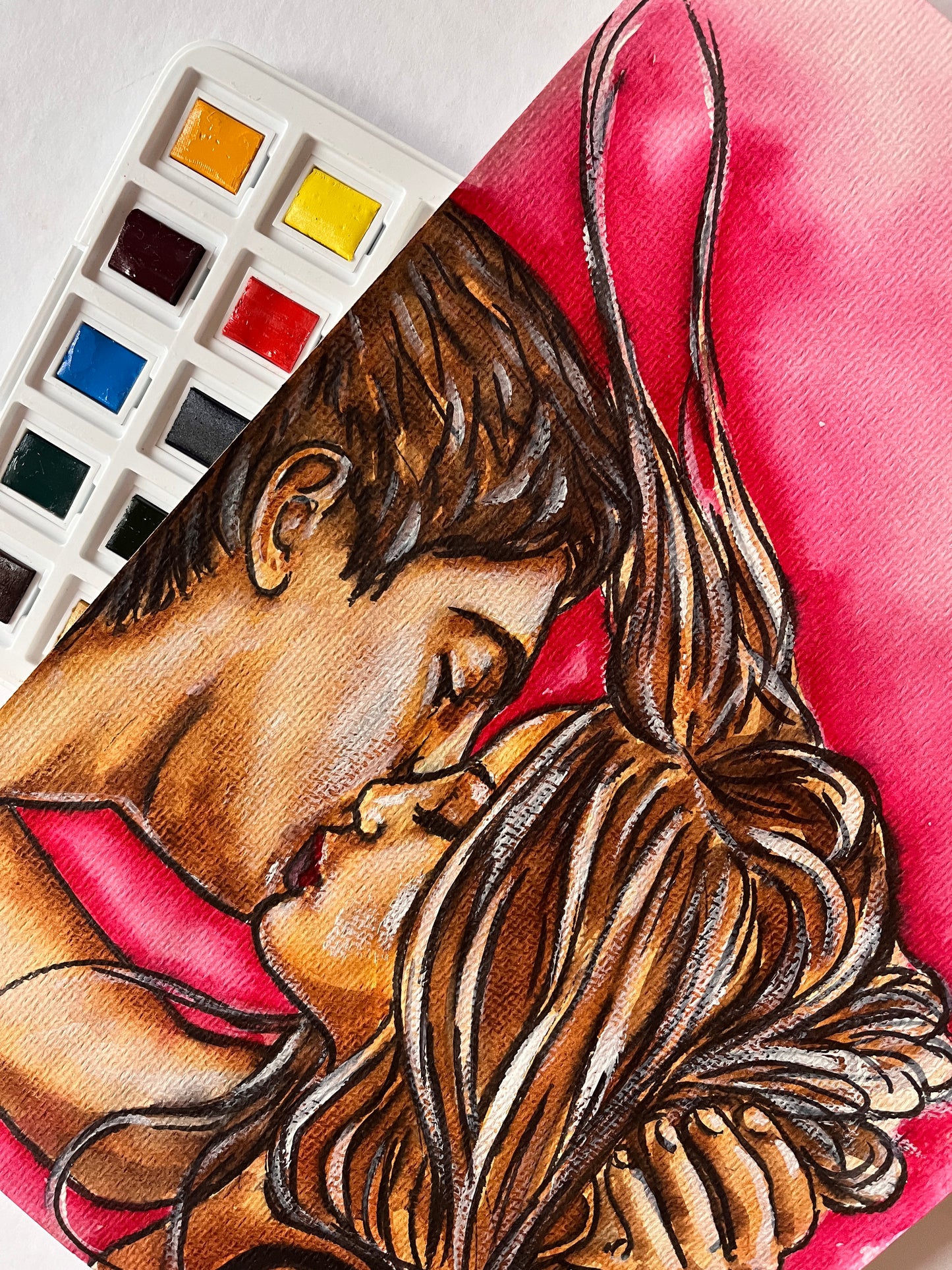 Josephine Langford, Hero Fiennes Tiffin, ORIGINAL Watercolor Painting, Artwork by Svetlana Pelin