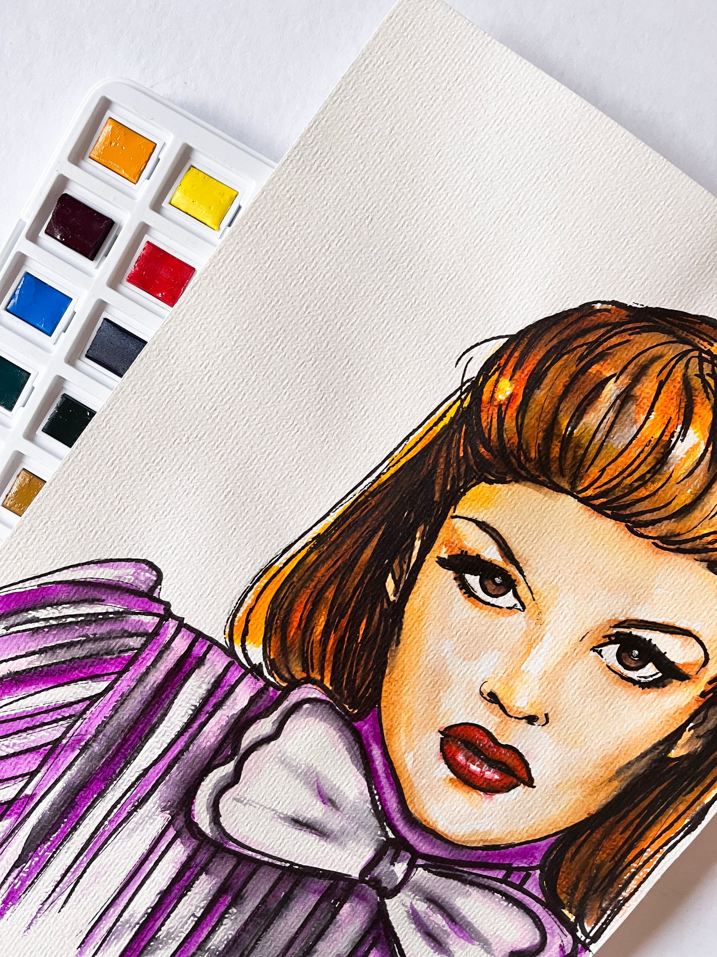 Judy Garland, Meet Me in St. Louis, , ORIGINAL Watercolor Painting, Artwork by Svetlana Pelin