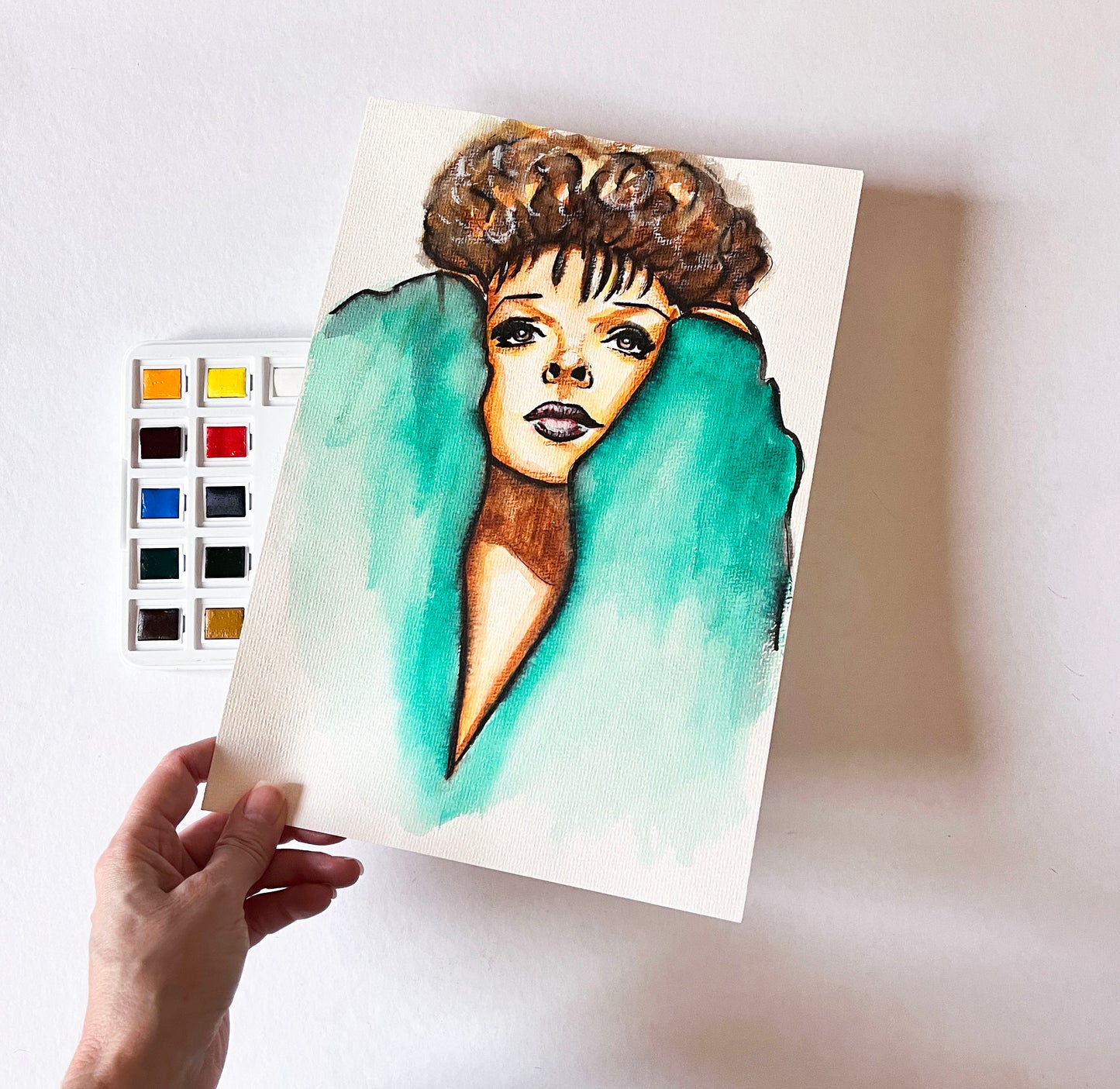 Judy Garland, ORIGINAL Watercolor Painting, Artwork by Svetlana Pelin