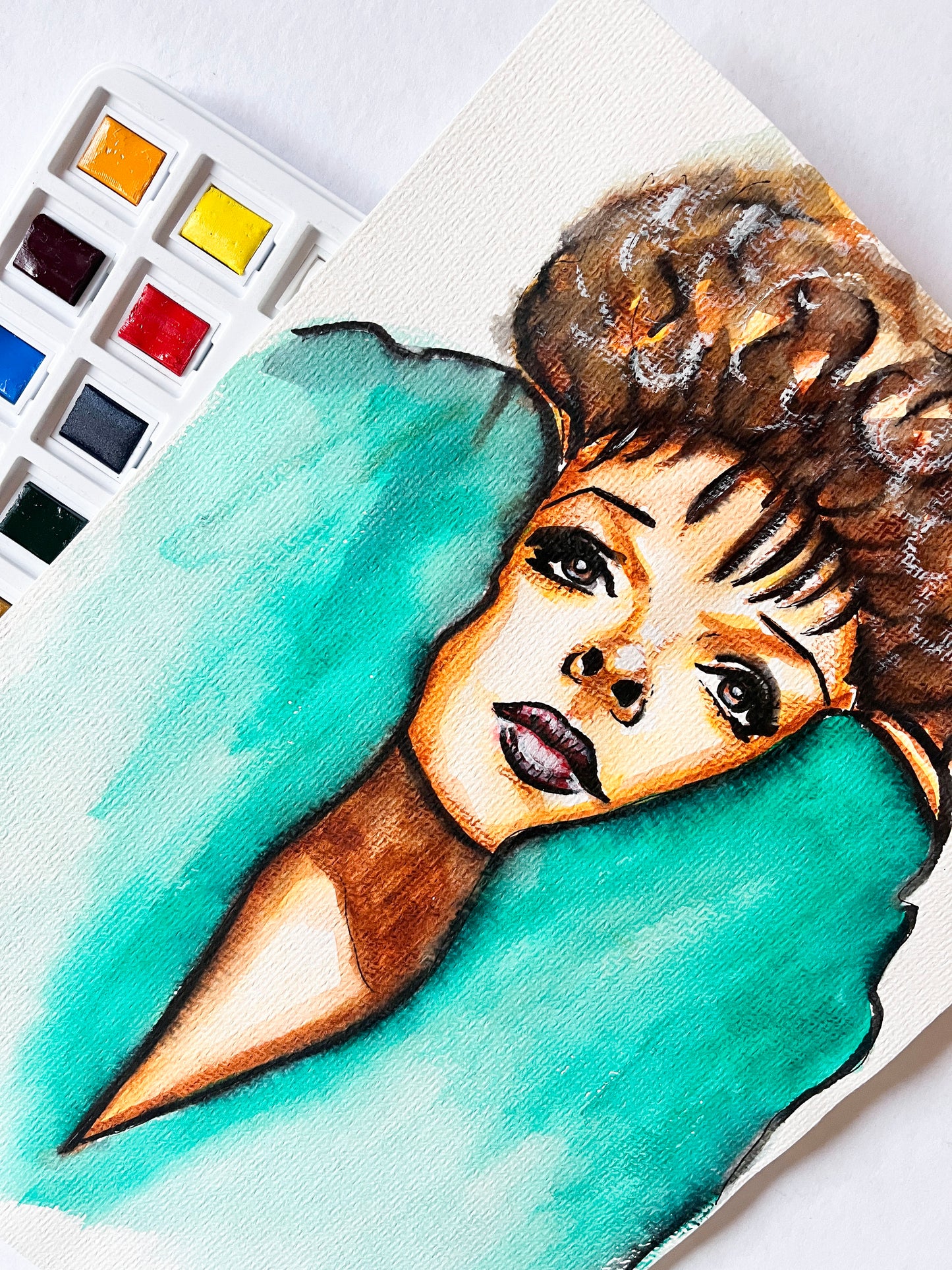 Judy Garland, ORIGINAL Watercolor Painting, Artwork by Svetlana Pelin