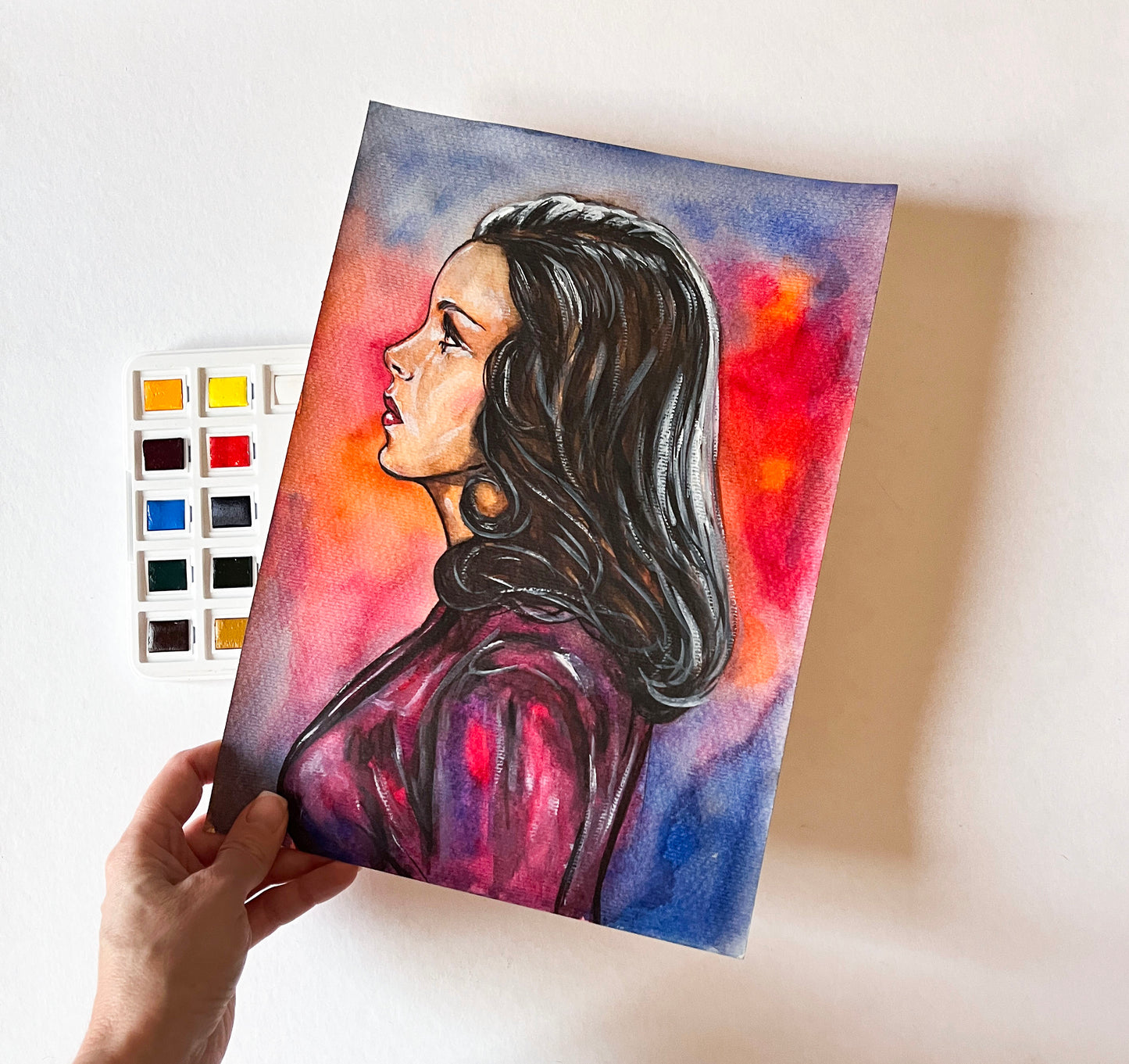 Judy Garland, ORIGINAL Watercolor Painting, Artwork by Svetlana Pelin