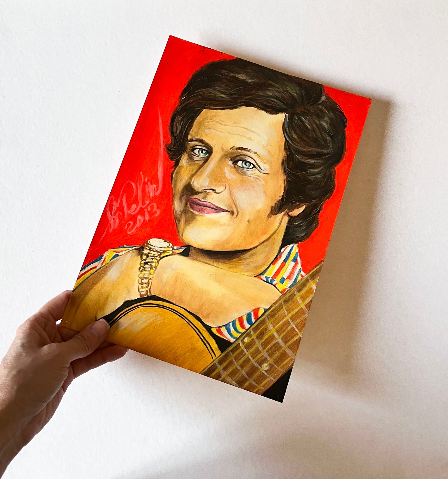 Joe Dassin, ORIGINAL Oil Painting, Artwork by Svetlana Pelin