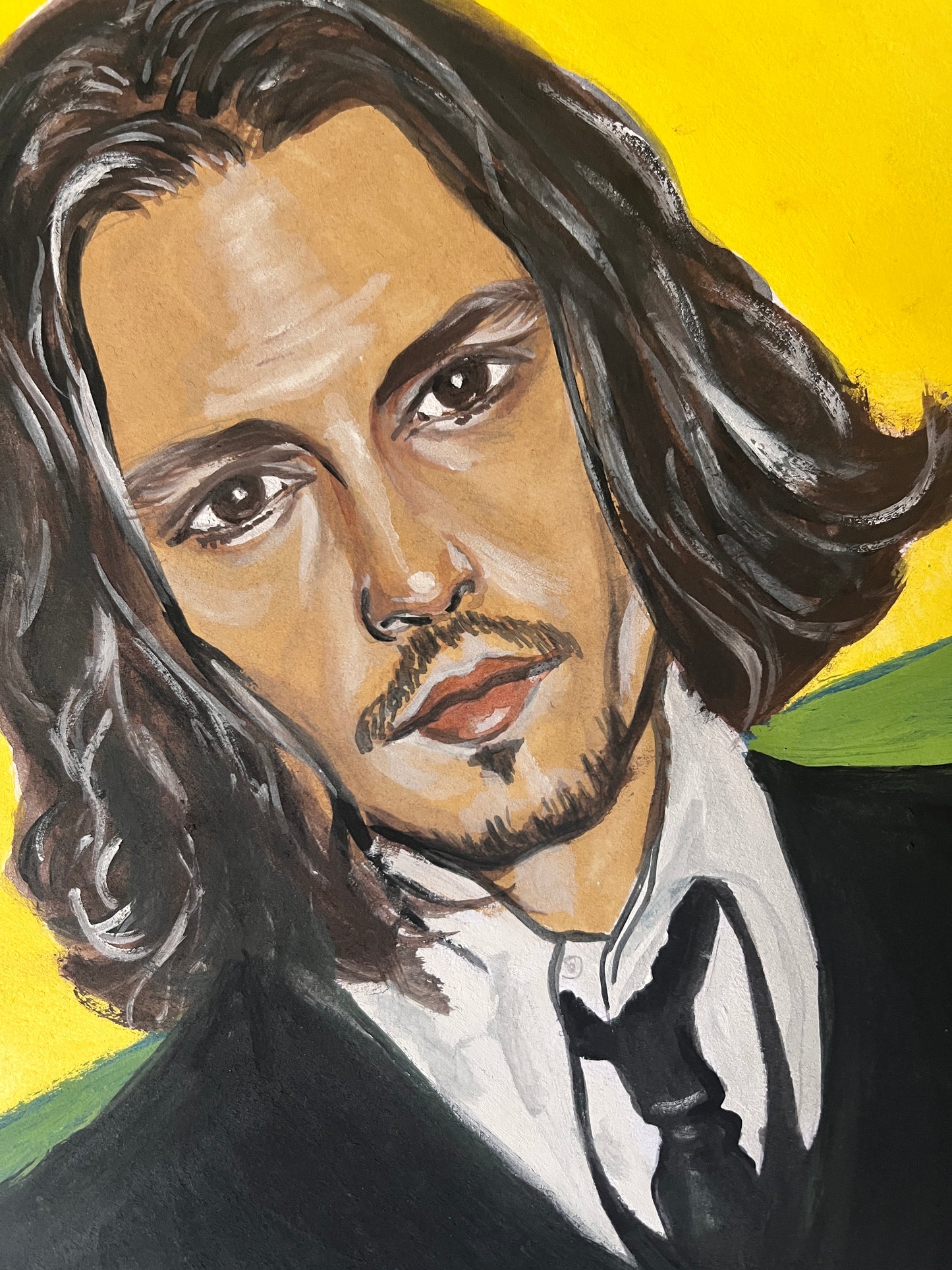 Johnny Depp, ORIGINAL Gouache Painting, Artwork by Svetlana Pelin