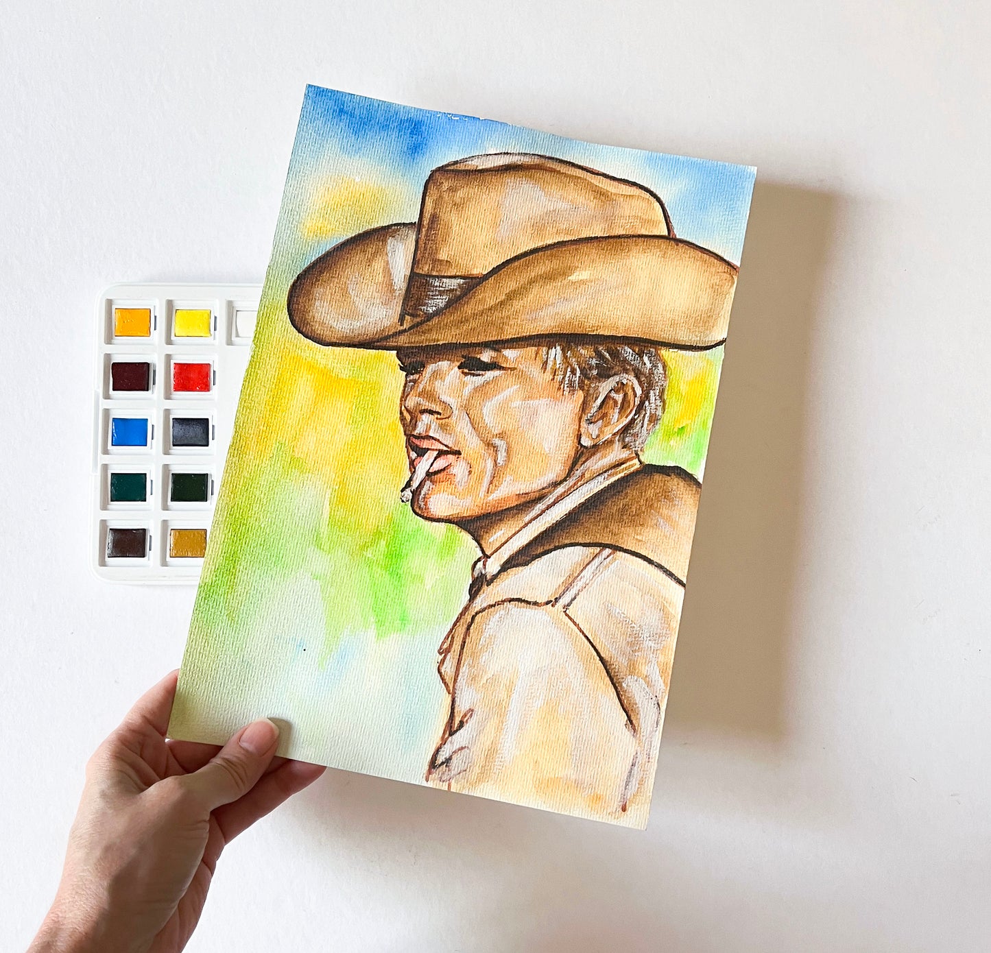 James Dean, Giant, JD, ORIGINAL Watercolor Painting, Artwork by Svetlana Pelin