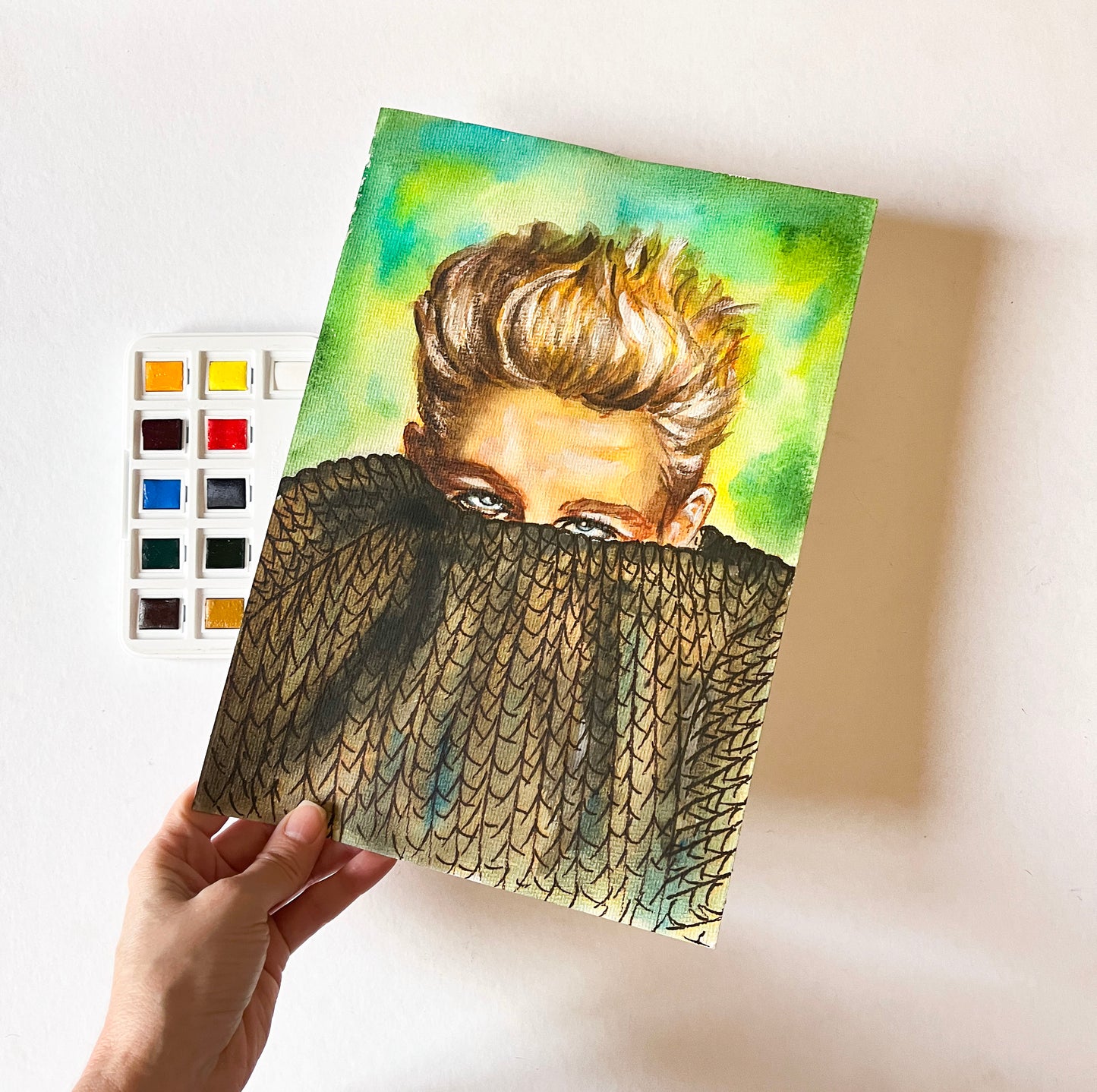 James Dean, JD, ORIGINAL Watercolor Painting, Artwork by Svetlana Pelin