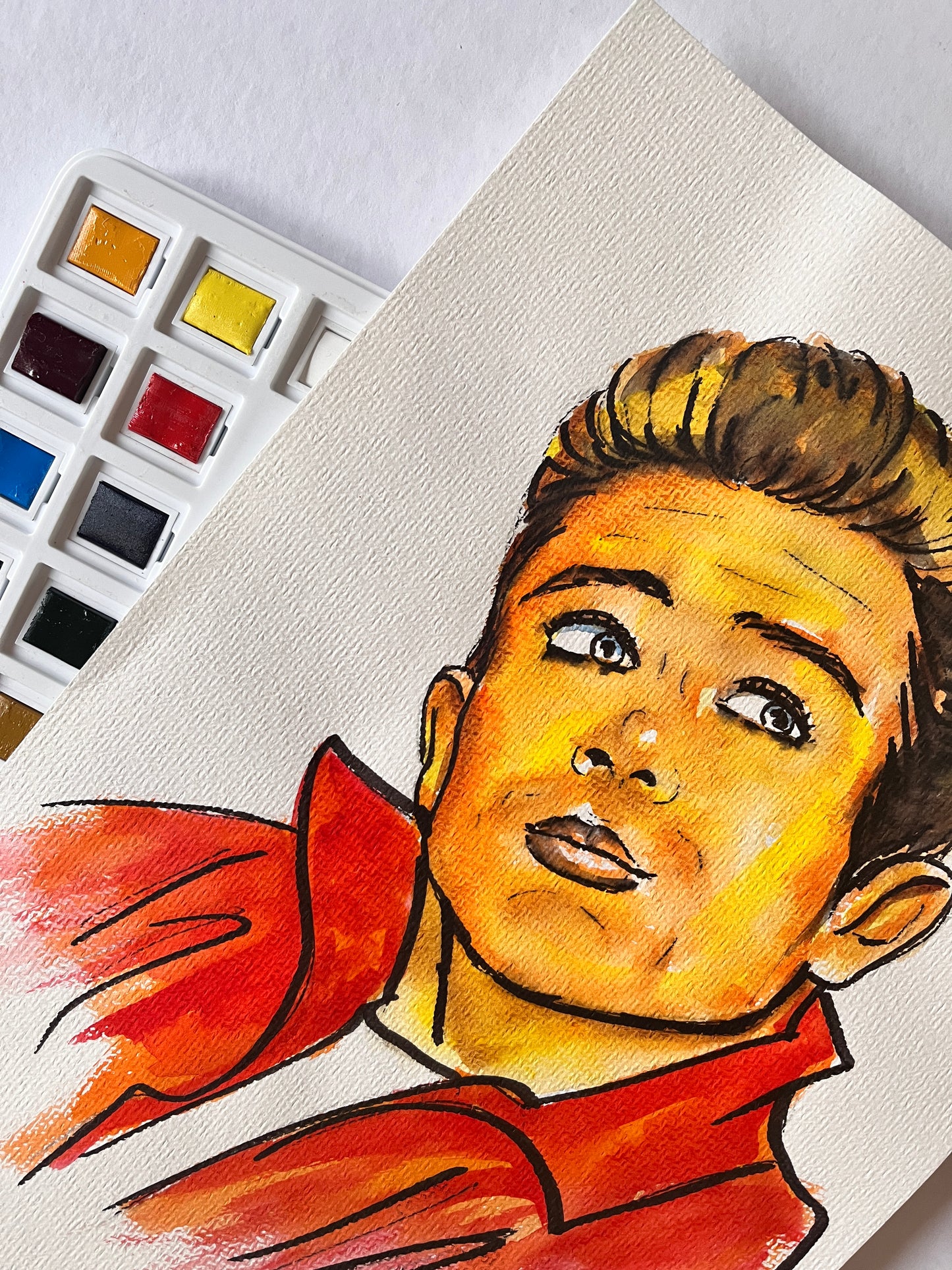 James Dean, Rebel Without a Cause, JD, ORIGINAL Watercolor Painting, Artwork by Svetlana Pelin