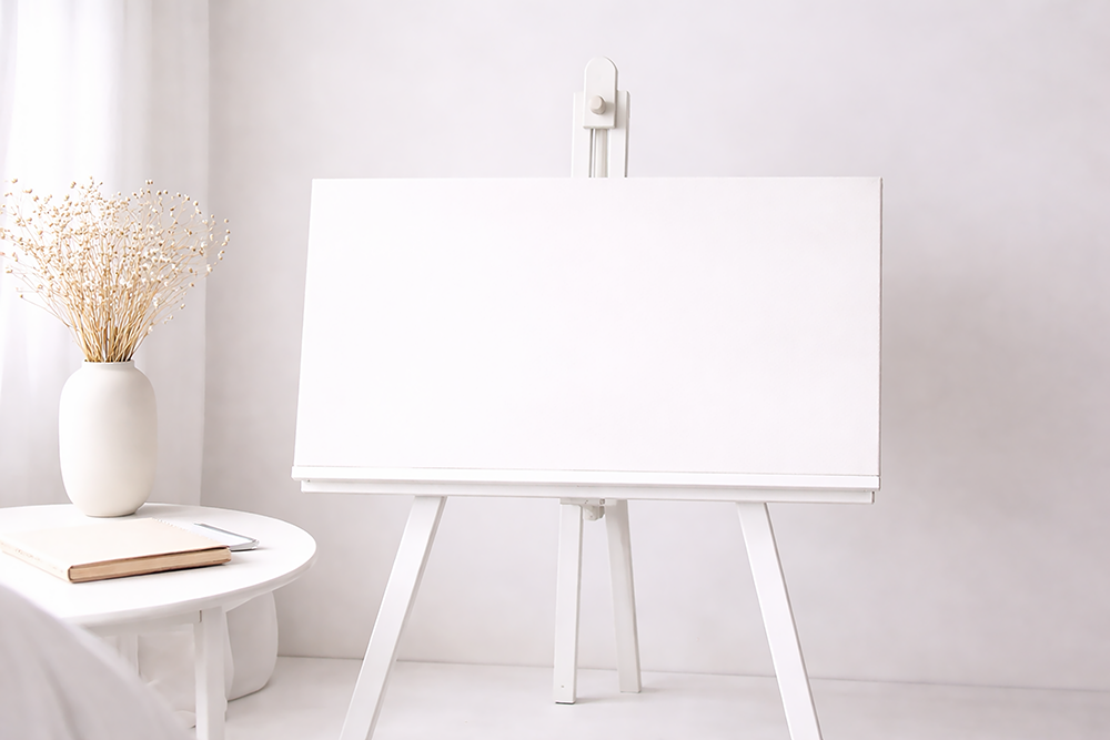 Minimal White Easel Mockup