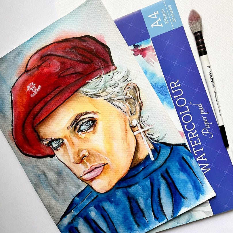Billy Idol, ORIGINAL Watercolor Painting, Artwork by Svetlana Pelin