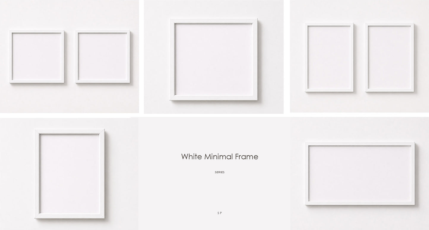 White Minimal Frame Series · Set of 5
