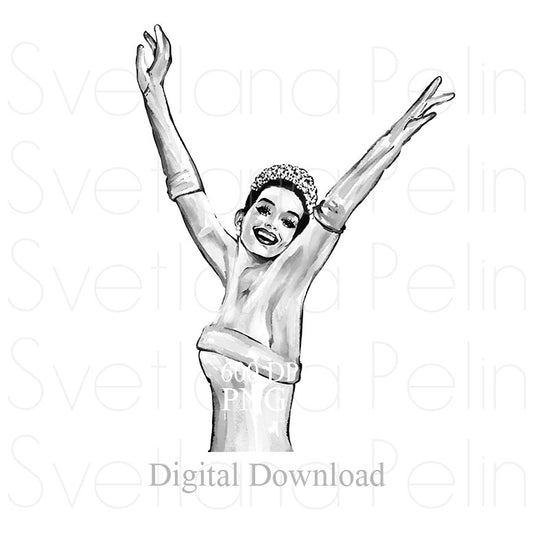 Anne Hathaway, The Princess Diaries, Digital Sticker, PNG, INSTANT Download