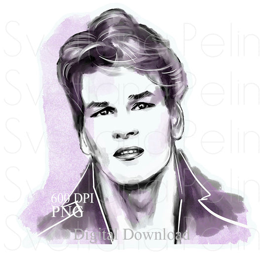 Patrick Swayze, Johnny Castle, Dirty Dancing, Digital Sticker, PNG, INSTANT Download