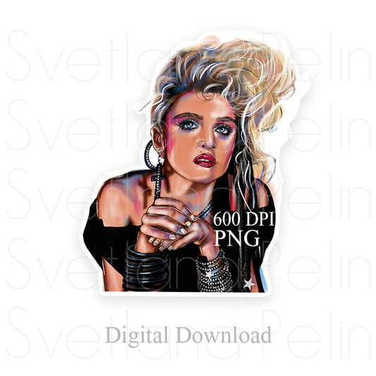 Madonna, Digital Sticker, PNG, INSTANT Download