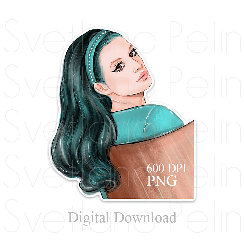 Anne Hathaway, Digital Sticker, PNG, INSTANT Download