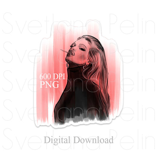 Model, Digital STICKER, PNG, INSTANT Download