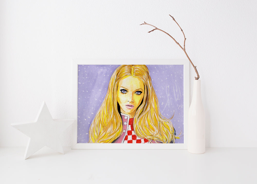 Amanda Seyfried, ORIGINAL Gouache Painting, Artwork by Svetlana Pelin