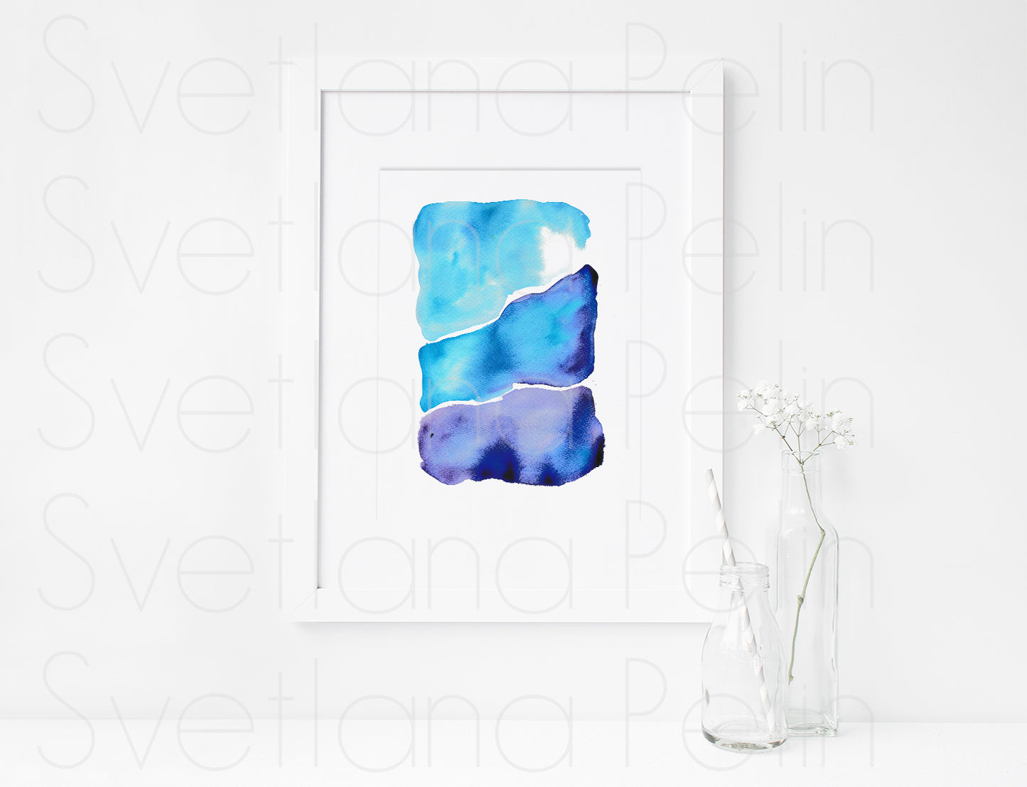 Modern Watercolor Painting, Abstract Art, Wall Home Decor, INSTANT DOWNLOAD