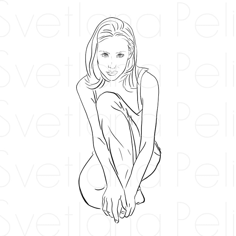 Claire Forlani, Coloring Page, Printable Digital Files, INSTANT Download