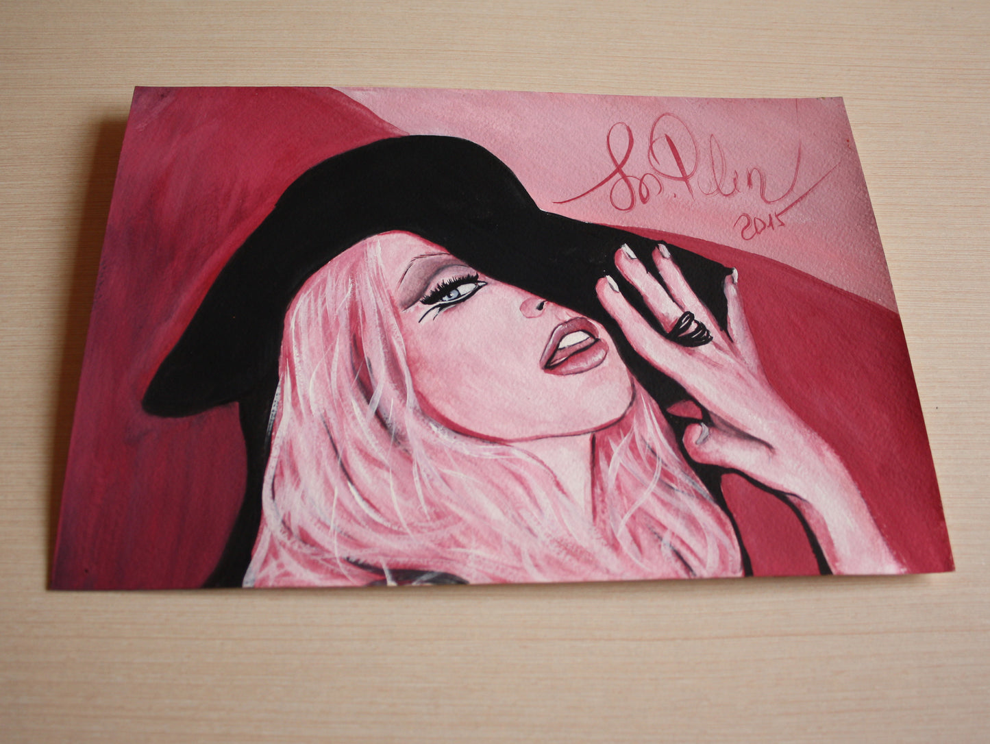 Christina Aguilera, ORIGINAL Gouache Painting, Artwork by Svetlana Pelin