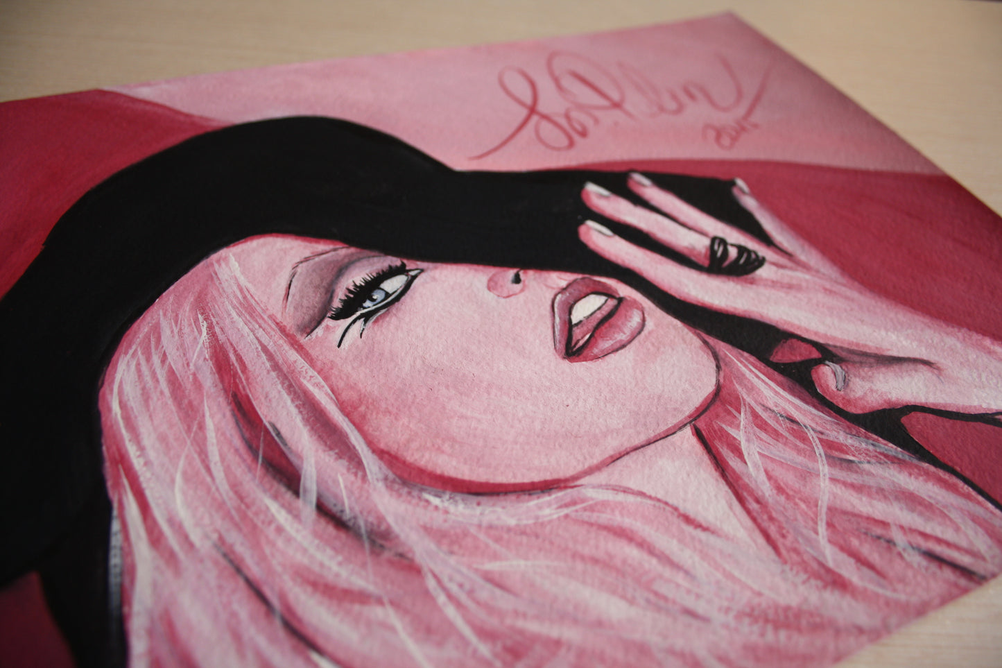 Christina Aguilera, ORIGINAL Gouache Painting, Artwork by Svetlana Pelin