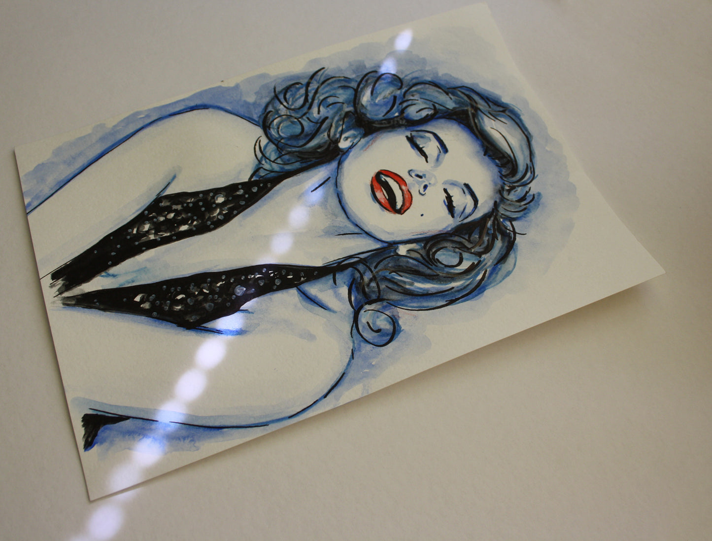 Marilyn Monroe, Smile, Richard Avedon, ORIGINAL Watercolor Painting, Artwork by Svetlana Pelin