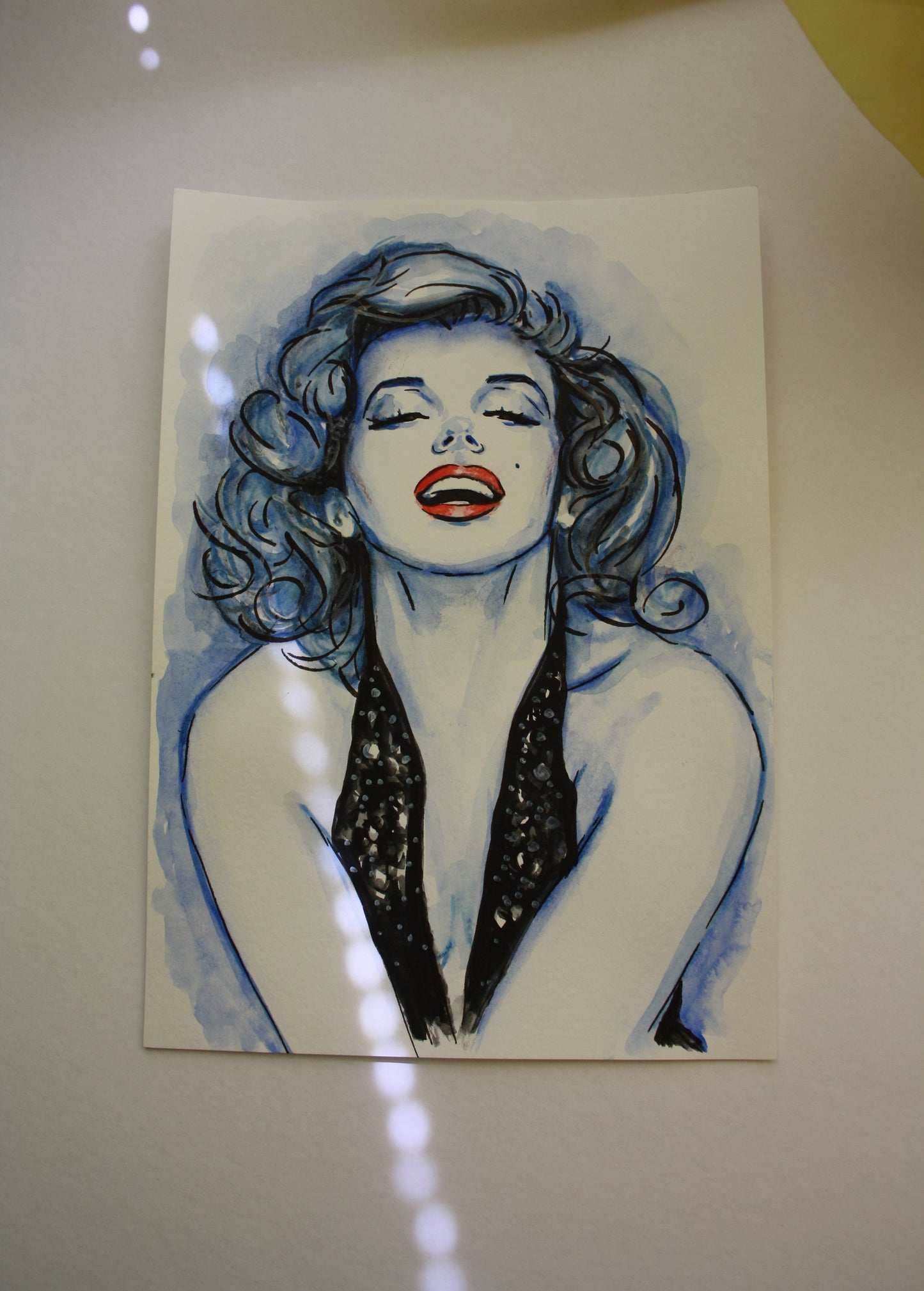 Marilyn Monroe, Smile, Richard Avedon, ORIGINAL Watercolor Painting, Artwork by Svetlana Pelin