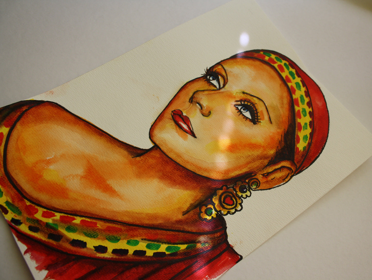 Greta Garbo, Mata Hari,, ORIGINAL Watercolor Painting, Artwork by Svetlana Pelin