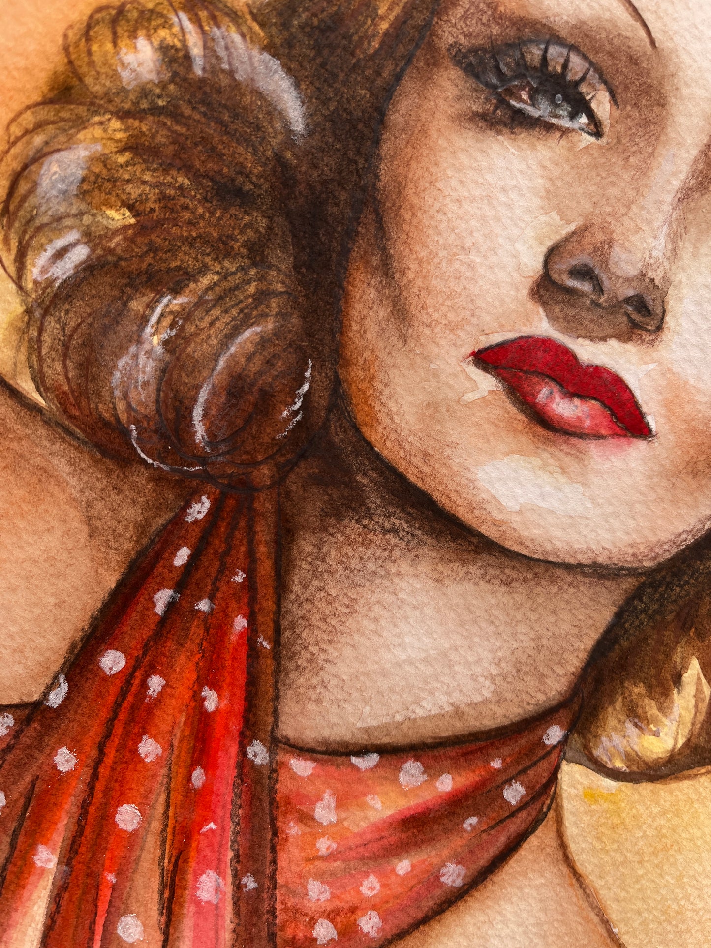 Marlene Dietrich, ORIGINAL Watercolor Painting, Artwork by Svetlana Pelin