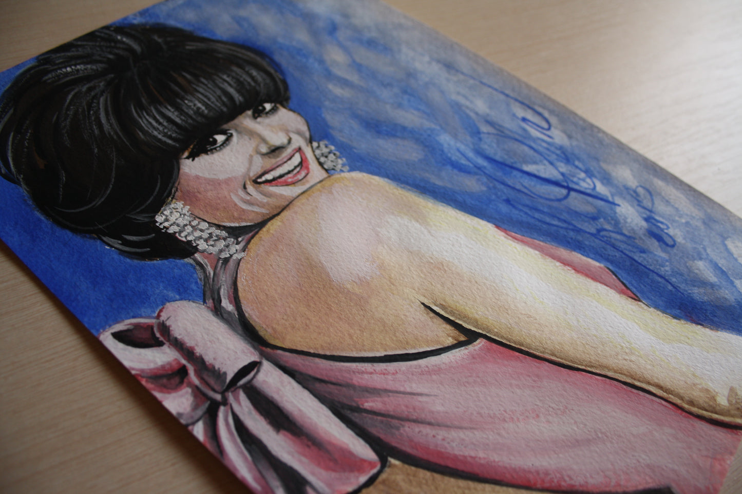 Claudia Cardinale, ORIGINAL Gouache Painting, Artwork by Svetlana Pelin