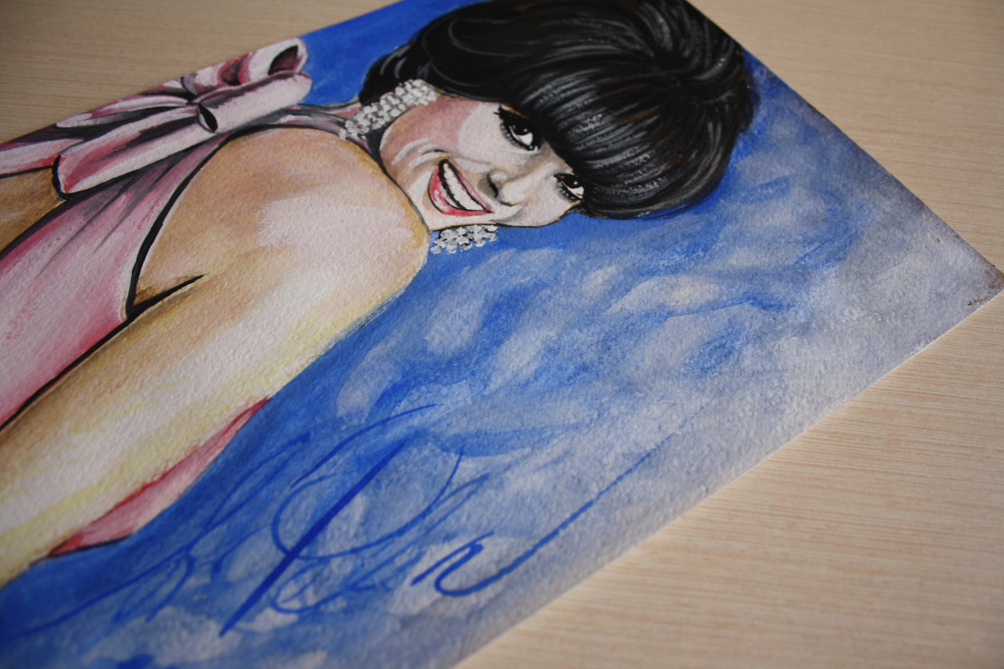 Claudia Cardinale, ORIGINAL Gouache Painting, Artwork by Svetlana Pelin