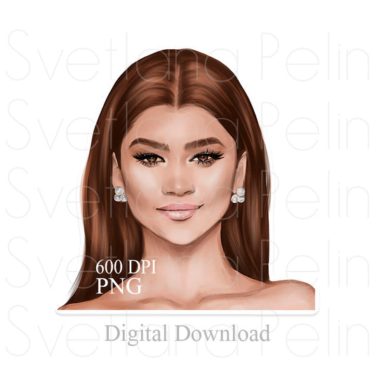 Zendaya, Digital Sticker, PNG, INSTANT Download