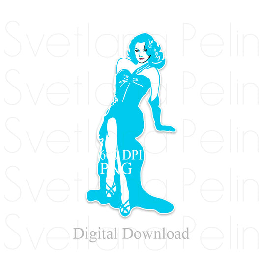 Ava Gardner, The Killers, Digital STICKER, PNG, INSTANT Download