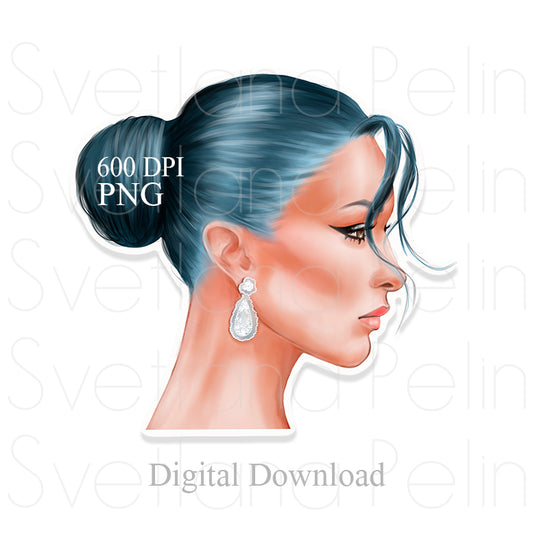 Bella Hadid, Digital Sticker, PNG, INSTANT Download