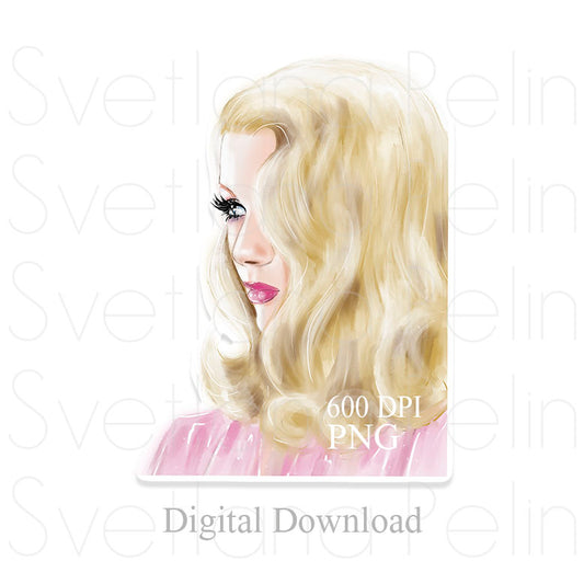 Veronica Lake, Digital Sticker, PNG, INSTANT Download